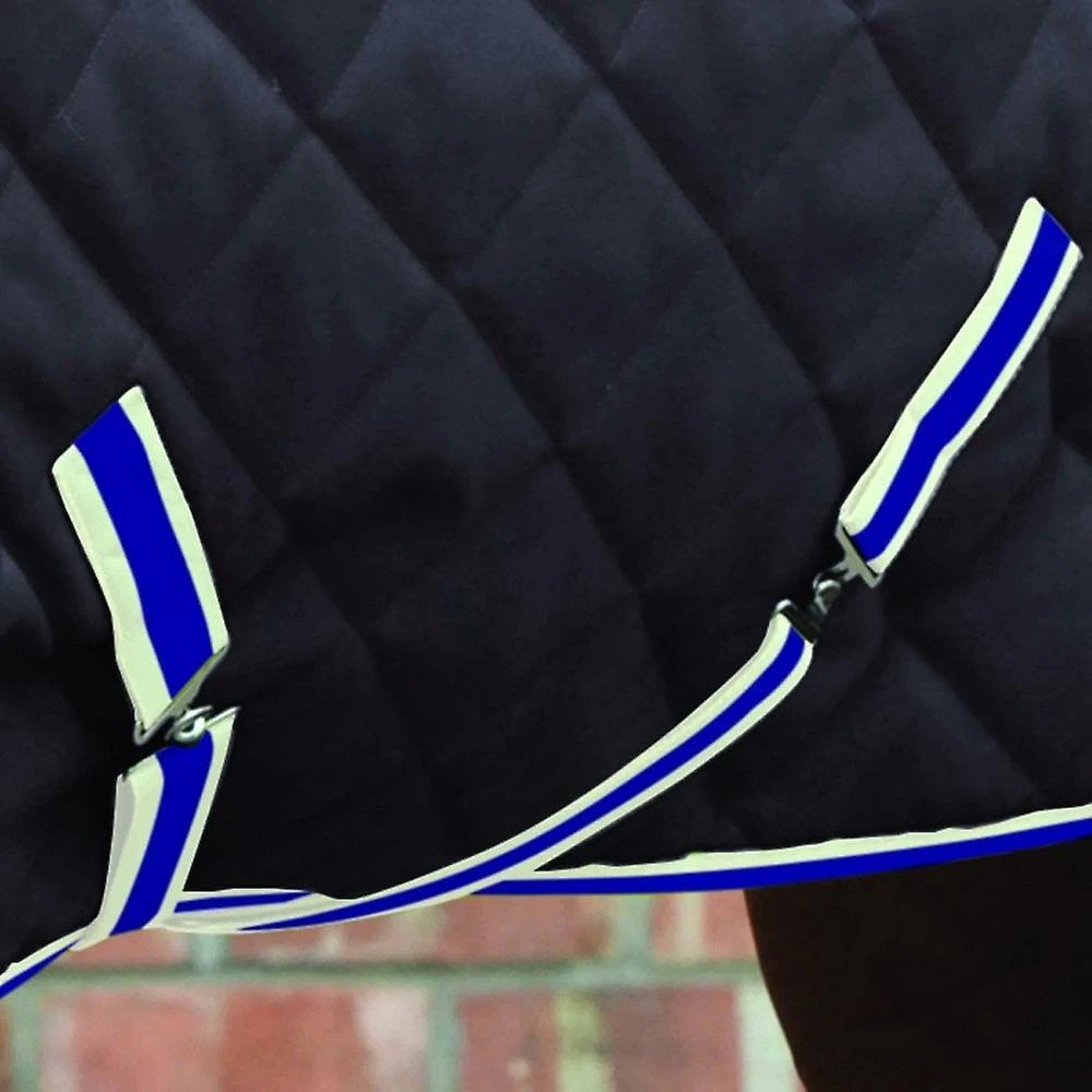 Weatherbeeta Comfitec Heavy 1000d Diamond Quilt Detachaneck Stable Rug (Charcoal/Blue/White) - Image 4