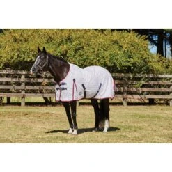 Weatherbeeta Summer Sheet Lite III Standard Neck For Horses (White/Navy/Red)