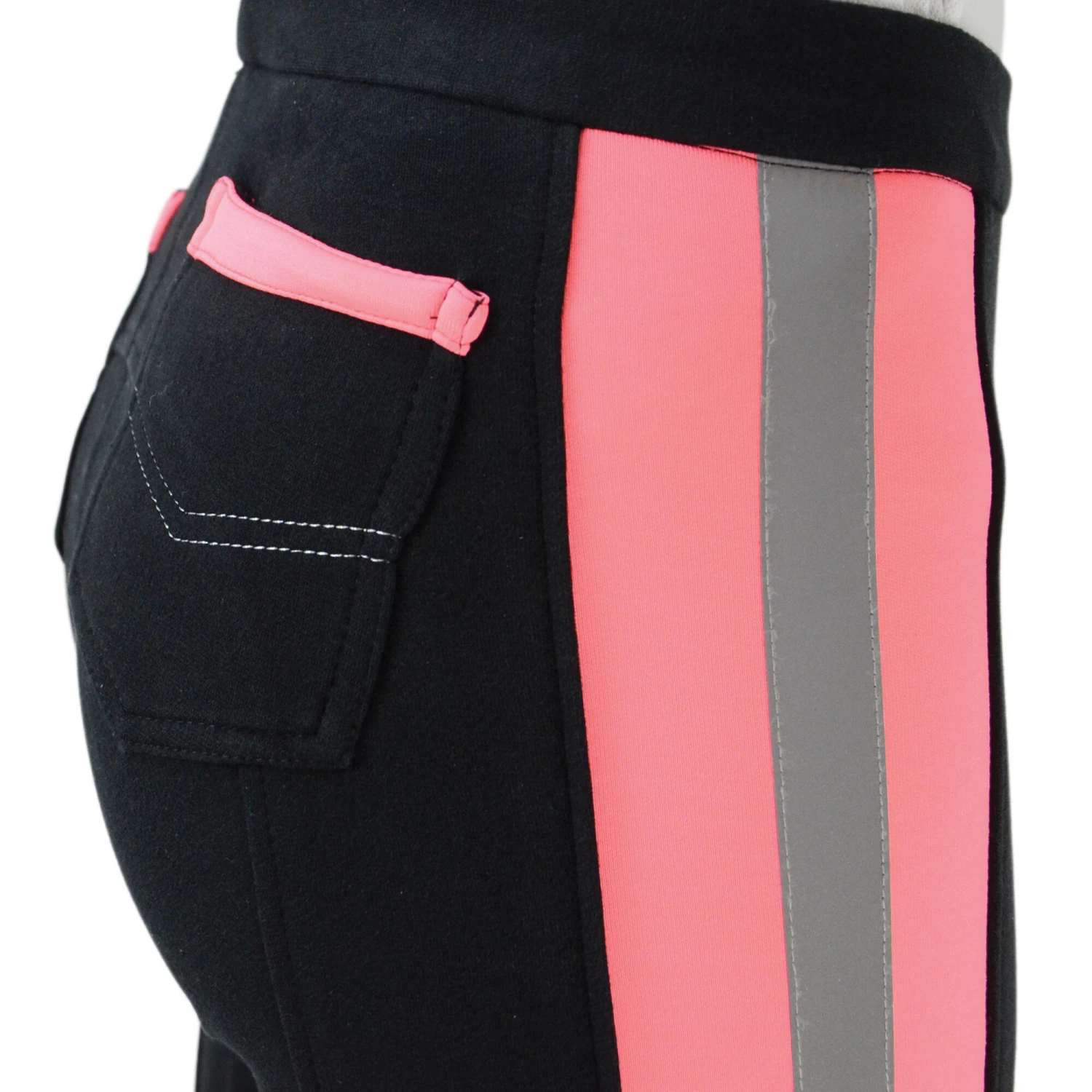 HyVIZ Reflector Ladies Riding Jodhpurs Pink Black - Image 3