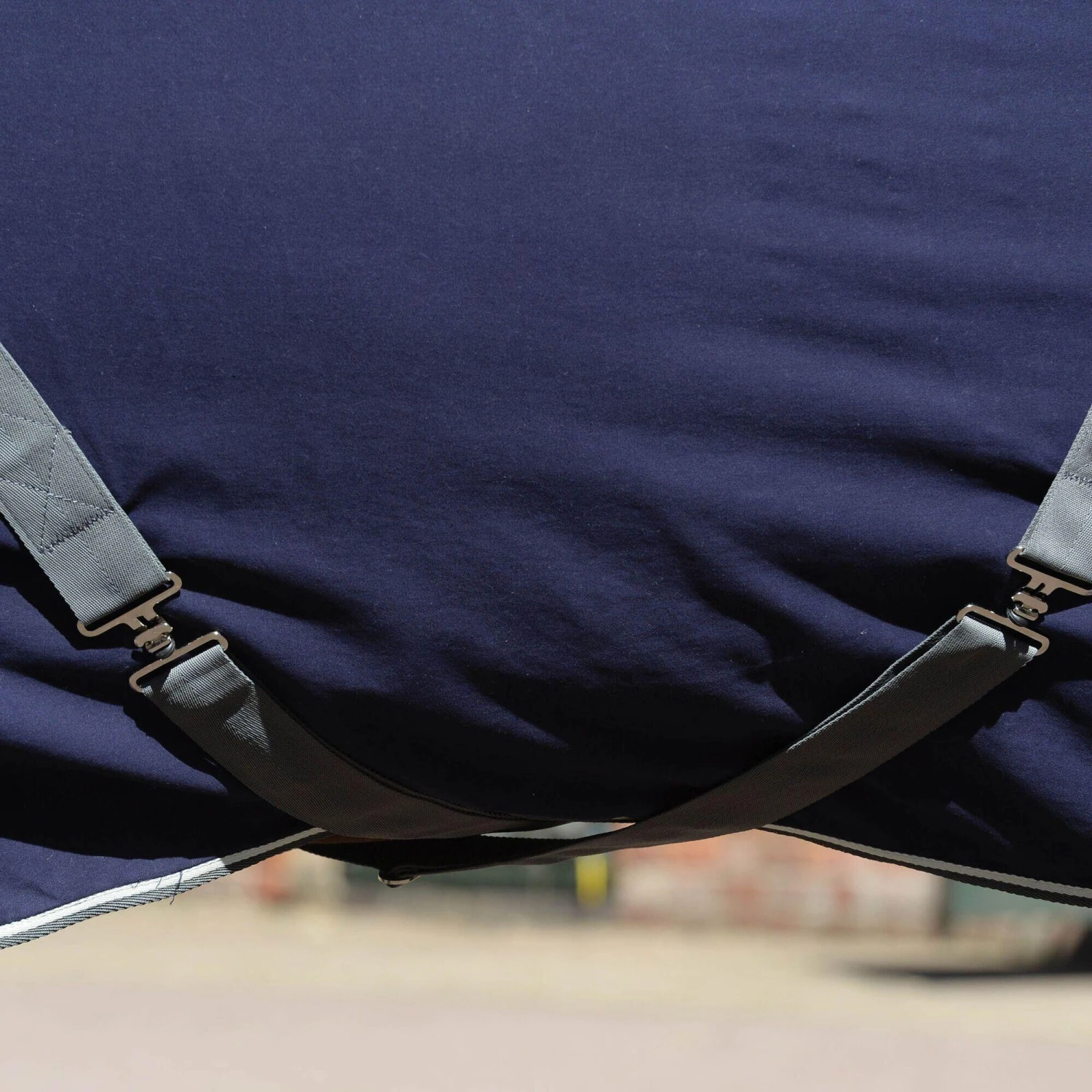 Weatherbeeta StandardNeck Cotton Horse Exercise Sheet (Dark Blue/Grey/White) - Image 3