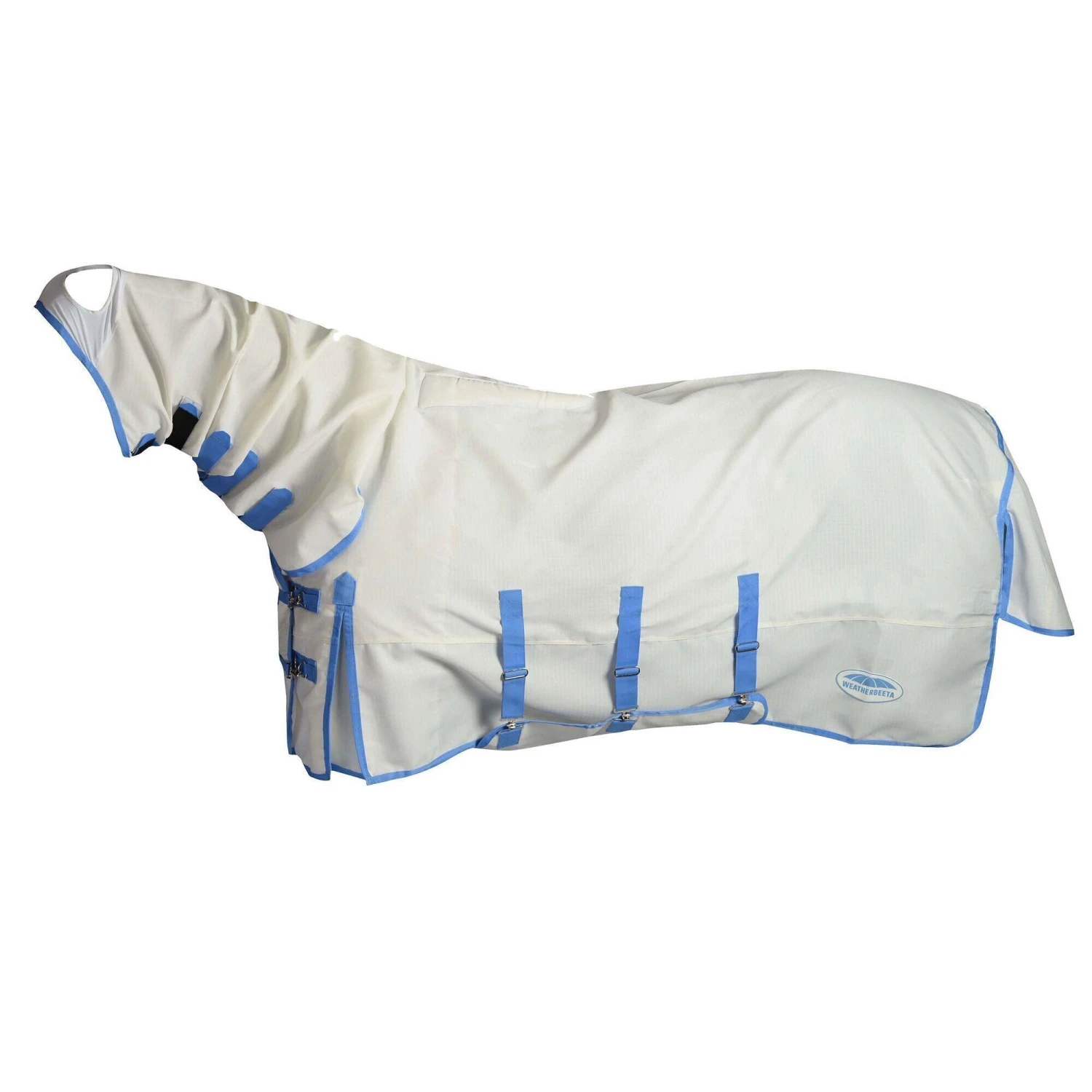 Weatherbeeta Comfitec Sweet Itch Shield Combo Neck Horse Turnout Rug (White/Blue)