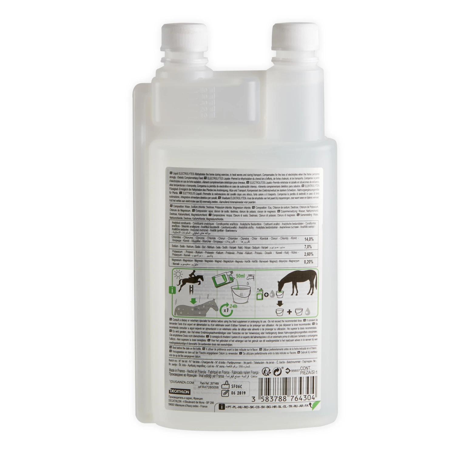 Electrolytes Horse Riding Feed Supplement For Horse/Pony 1L - Image 2