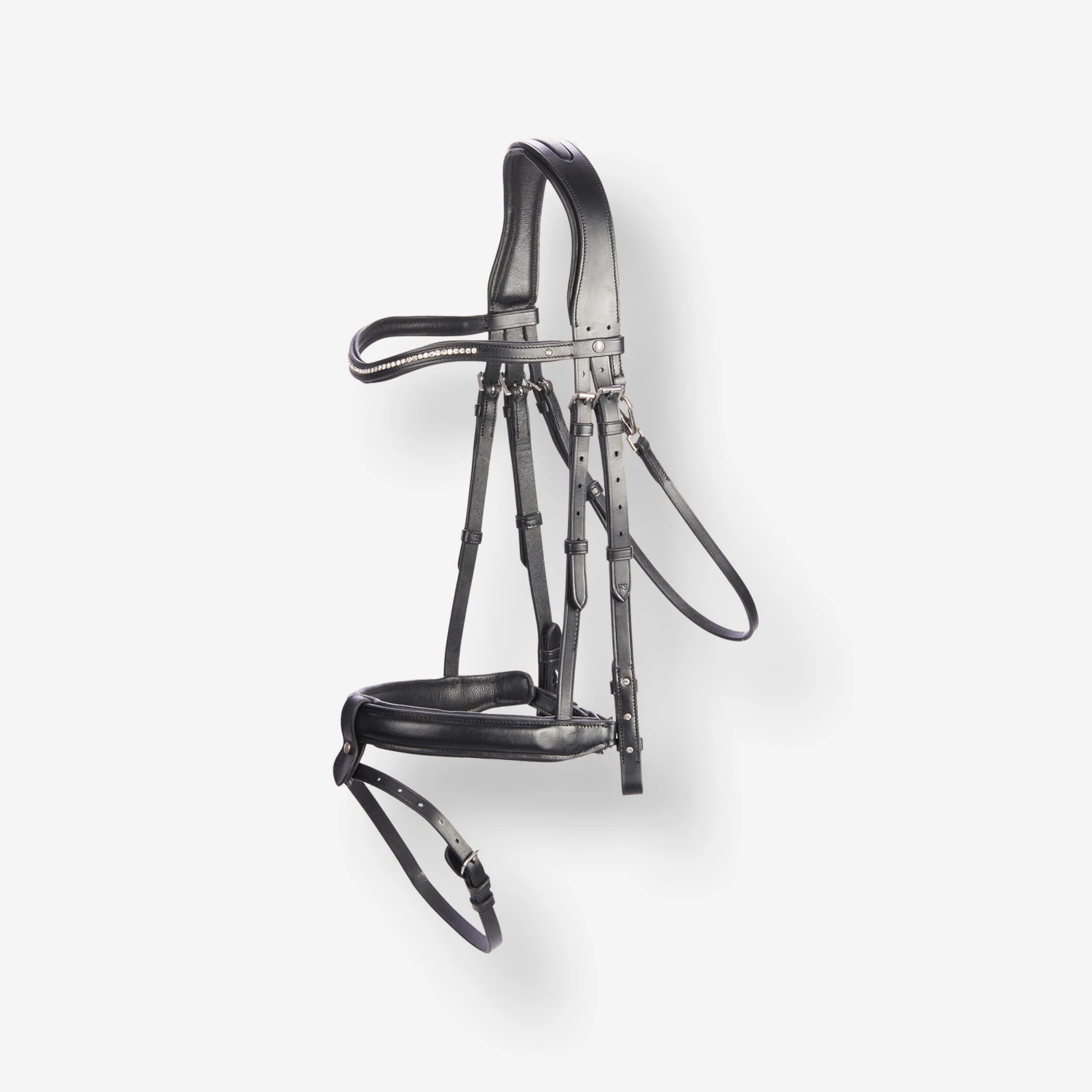 Pony Riding Leather French Noseband Bridle 580 Rhinestone