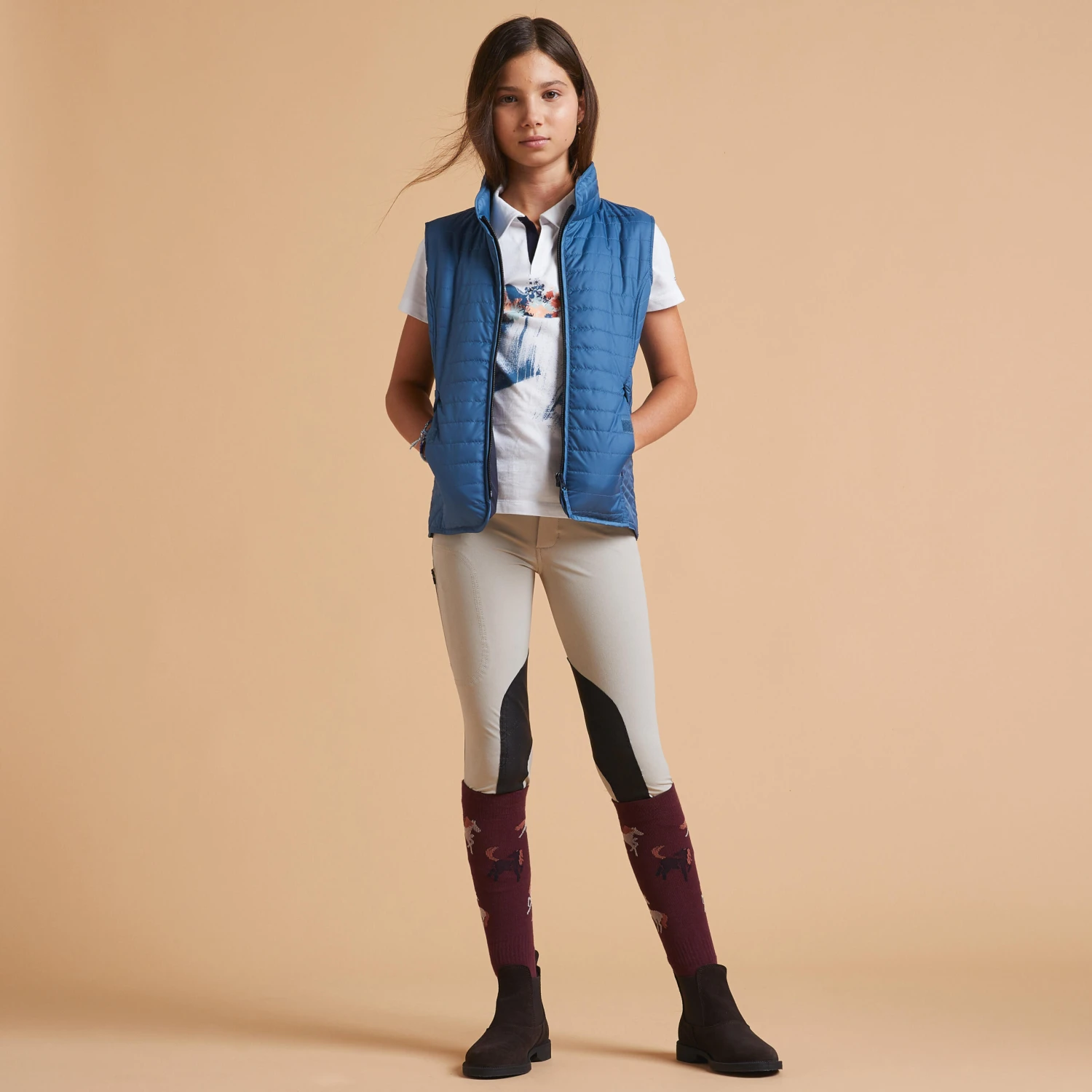 Kids' Horse Riding Sleeveless Padded Gilet 100 - Image 6