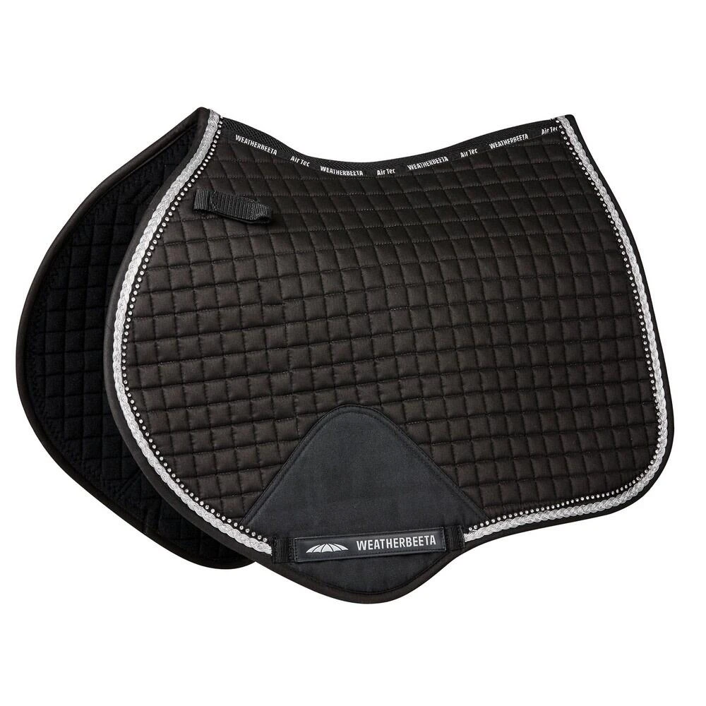 Weatherbeeta Prime Bling Jump Shaped Saddle Pad For Horses (Black)