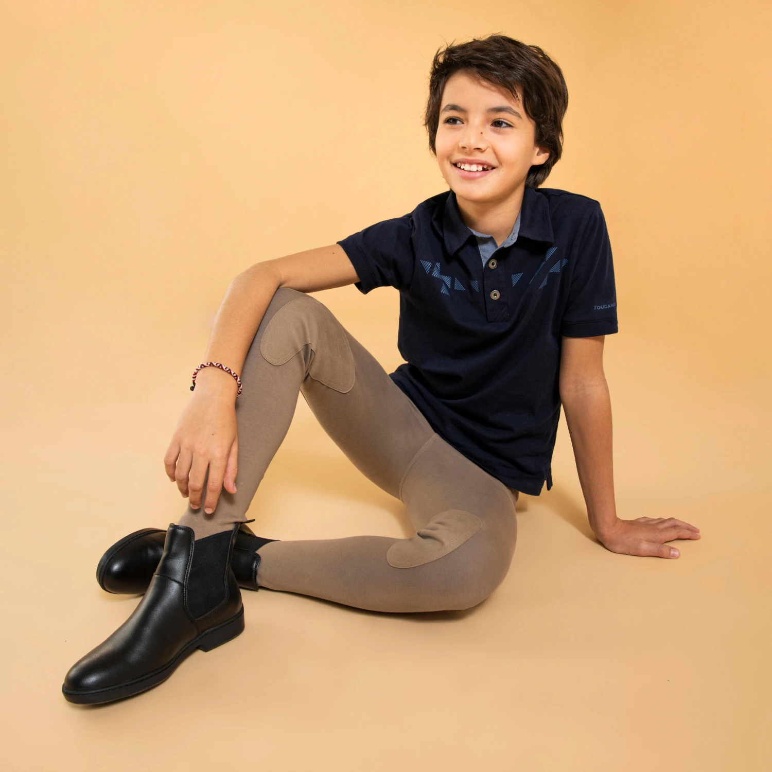 Kids' Horse Riding Suede Patch Jodhpurs 140 - Image 2