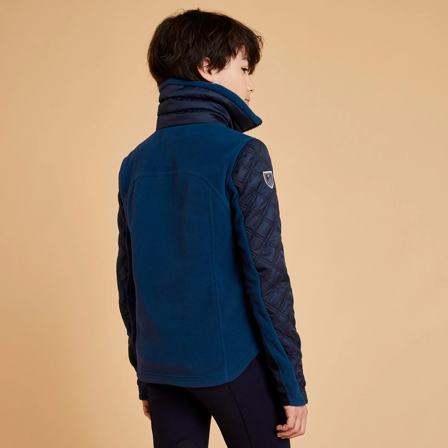 Kids' Horse Riding Bi-Material Warm Fleece 500 - Image 6