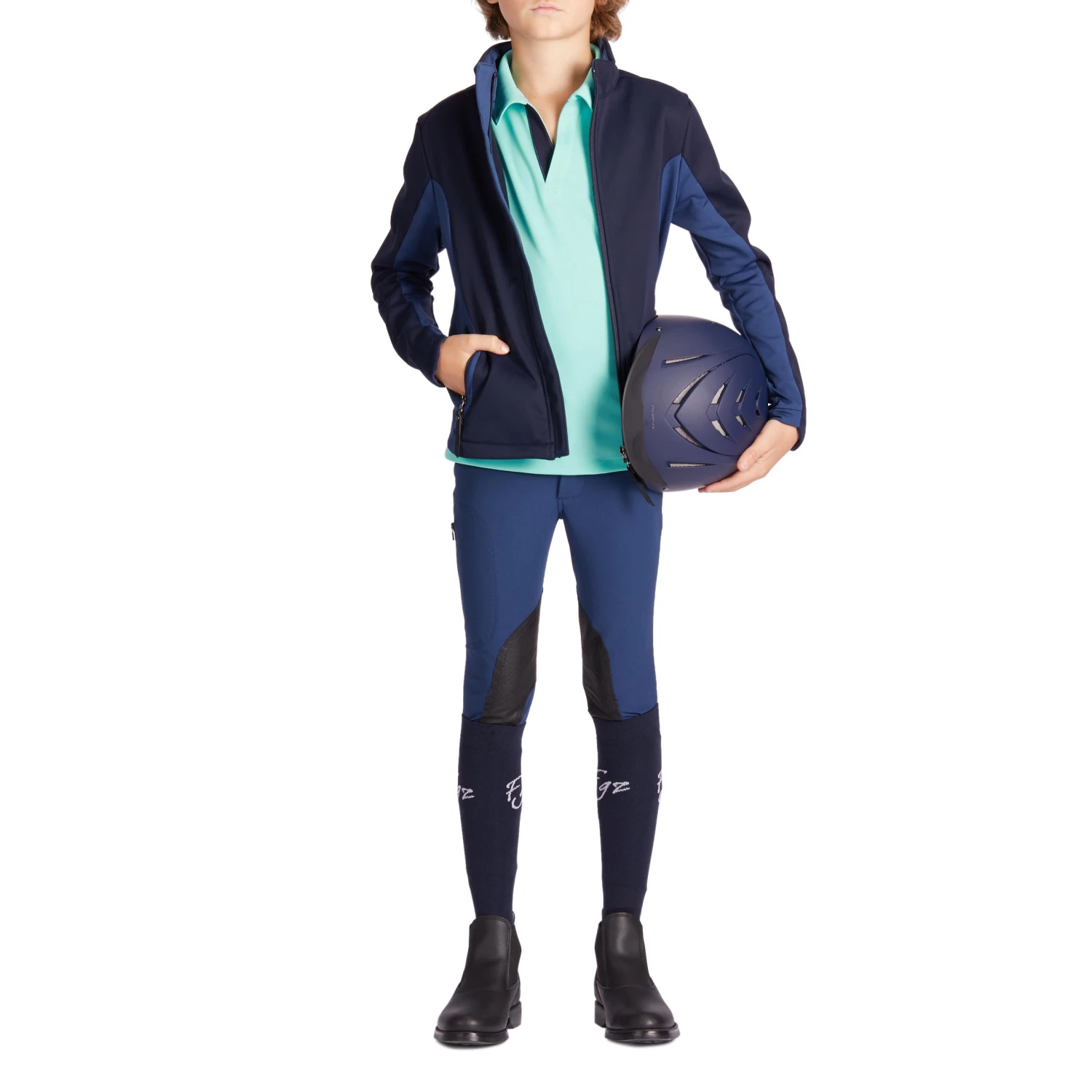 Kids' Horse Riding Short-Sleeved Mesh Polo Shirt 500 - Image 2